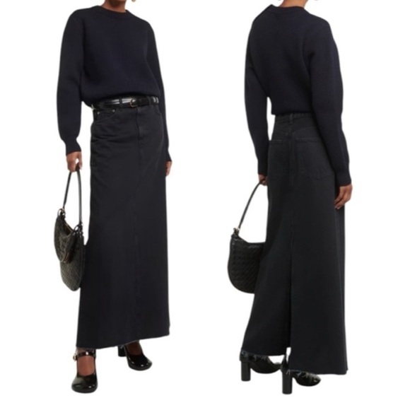 Agolde Denim - AGOLDE Hilla Black Denim Maxi Skirt Size 26
